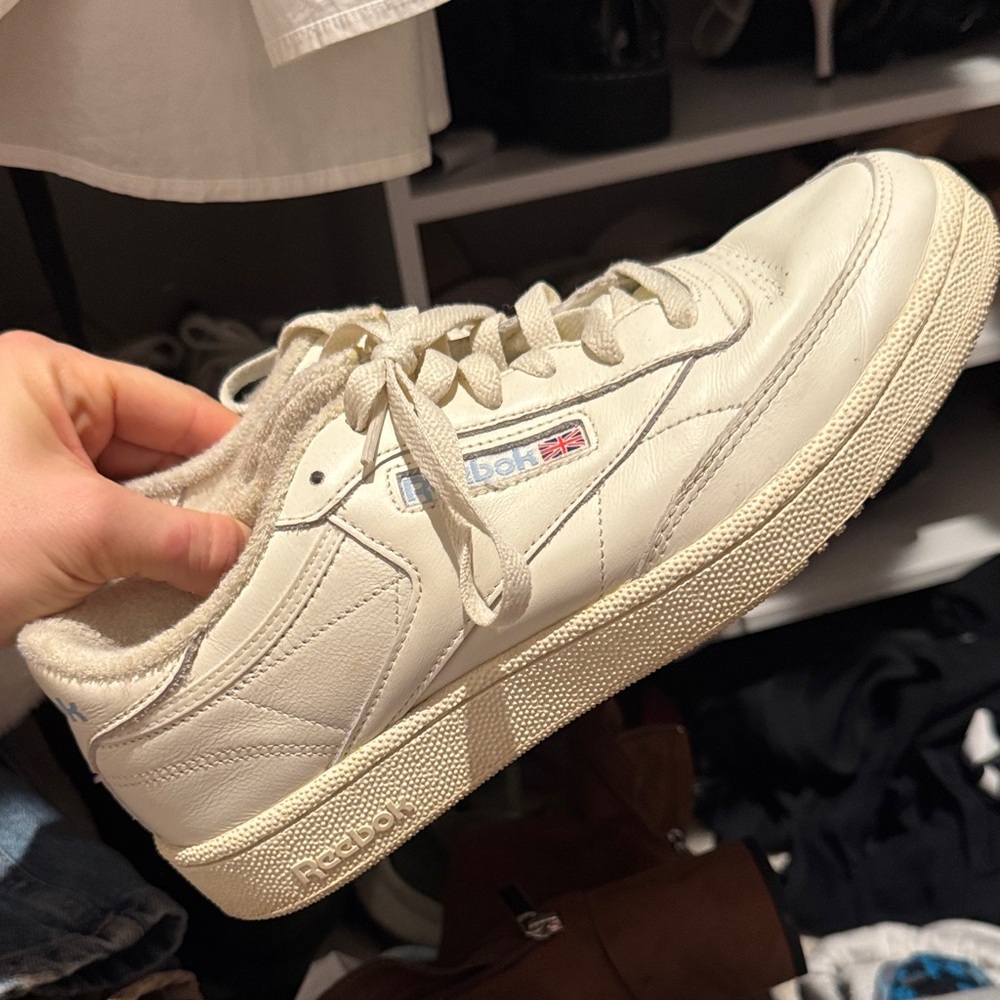 Reebok Off-White Leather Sneakers
